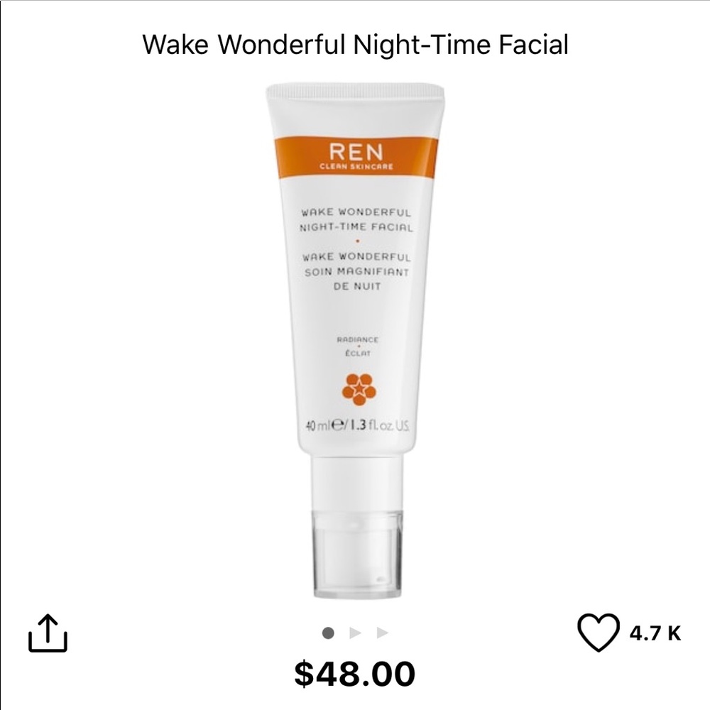 REN Wake Wonderful Night-Time Facial NEW